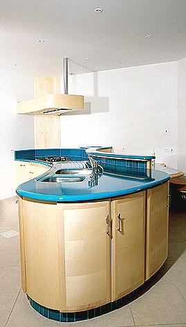 Plan de travail de cuisine en lave émaillée Turquoise Soutenu